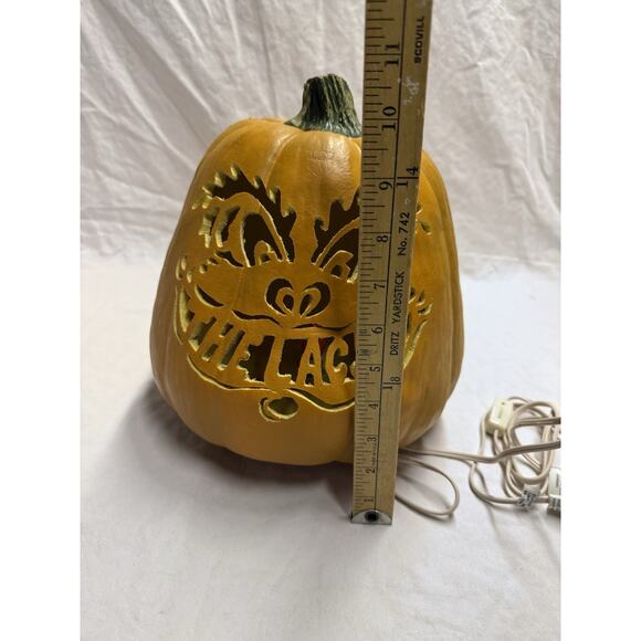 Vintage Halloween Caved Foam Pumpkin 1998 With Light/ The Lacys - Picture 9 of 16